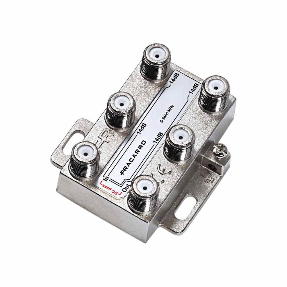 Derivatore 4 vie 12dB connettore F TV Satellite 5-2400MHz