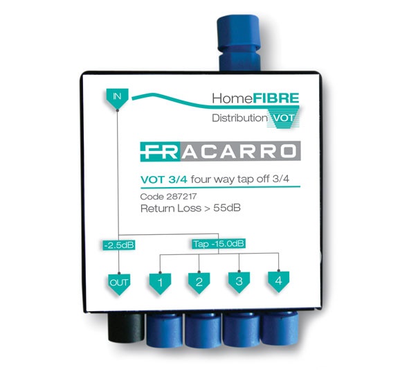 Derivatore ottico 3/4 4 vie compatto per distribuzione indoor fibra ottica