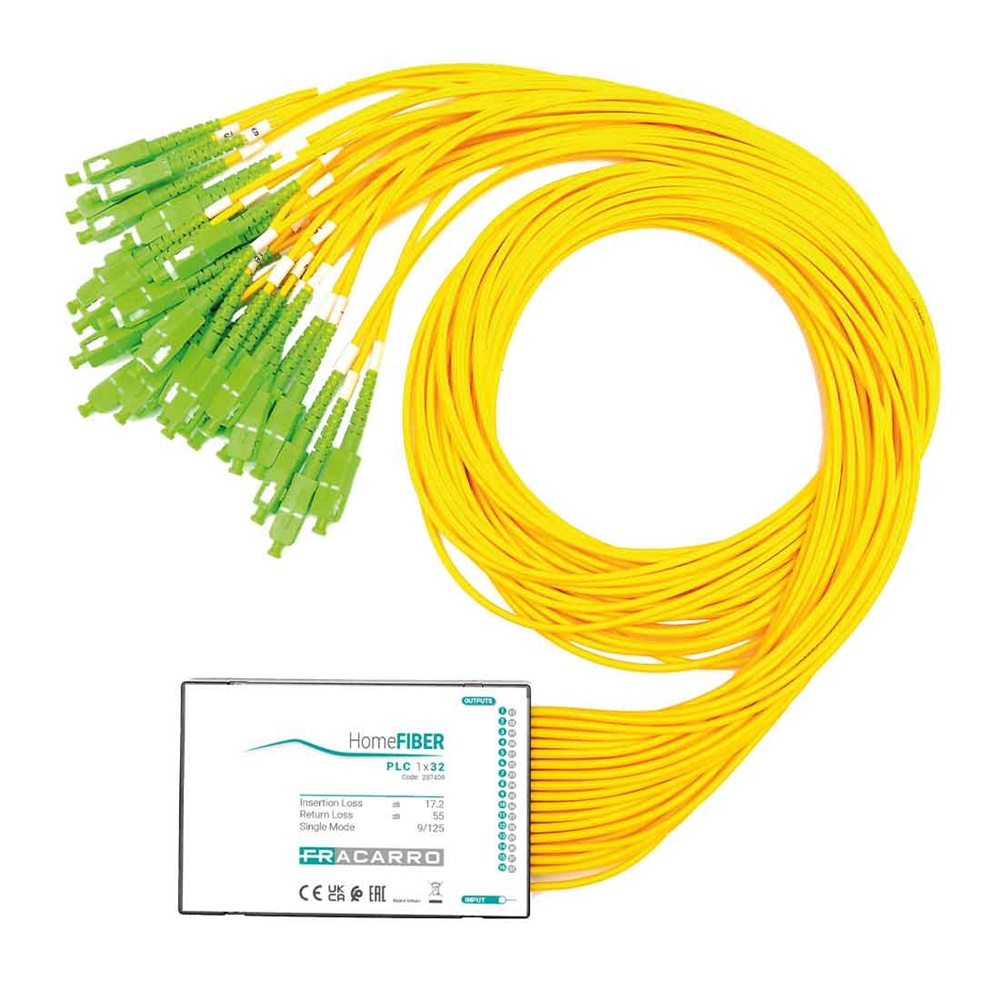 PLC splitter ottico 1x32 SC/APC per distribuzione fibra FTTH