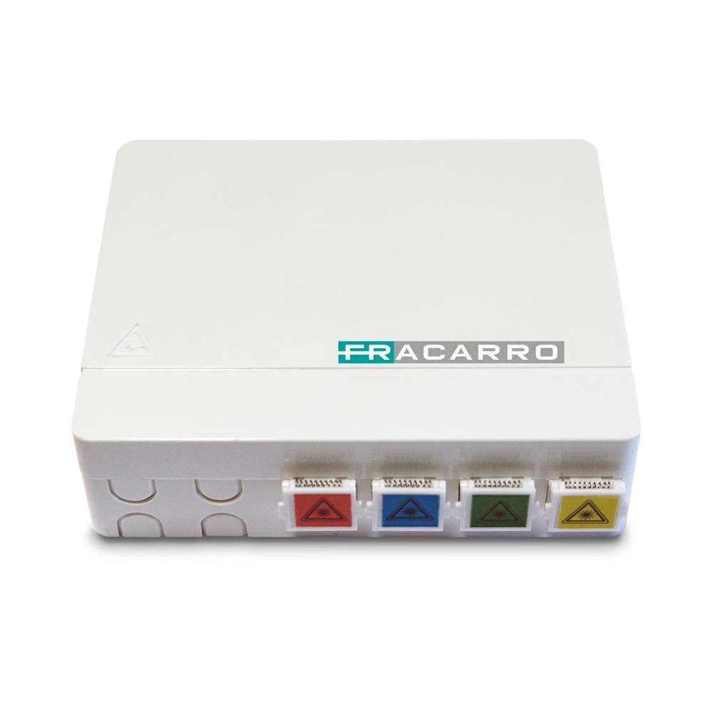 Scatola terminazione ottica 4 bussole SC/APC appartamento DIN