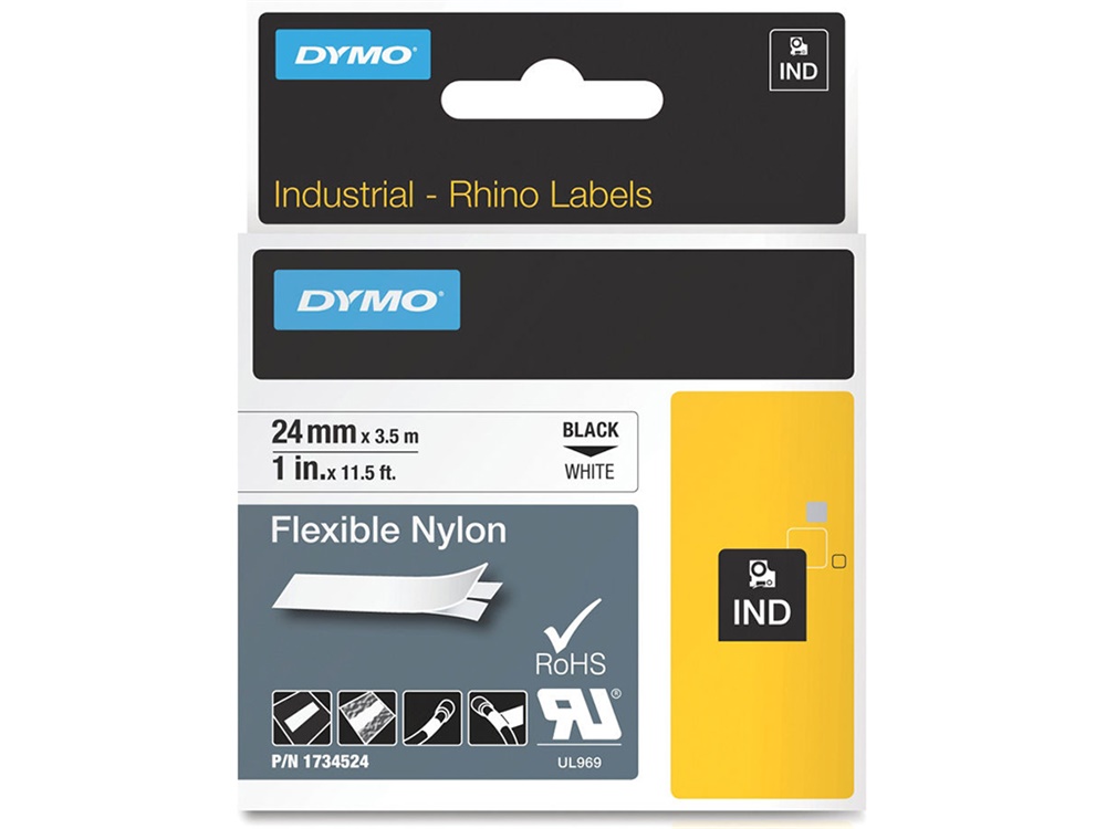 NASTRO 19MM NYLON FLESS.NERO SU BIA