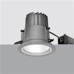 Incasso a soffitto IP66, corpo grande con box, Led COB Warm White, Ottica Flood fissa - Dimm. DALI