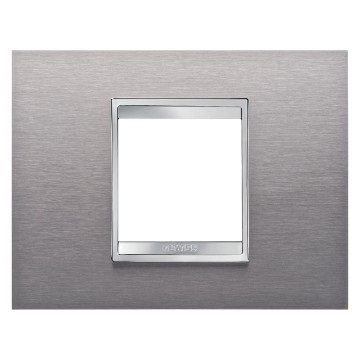 PLACCA LUX 2P INOX SPAZZOLATO