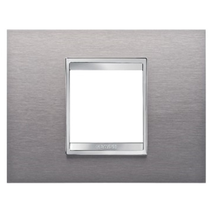 PLACCA LUX 2P INOX SPAZZOLATO