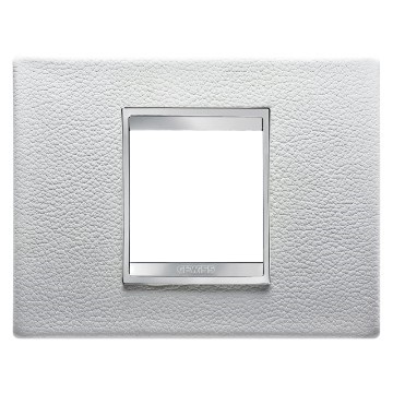 PLACCA LUX 2P PELLE BIANCO