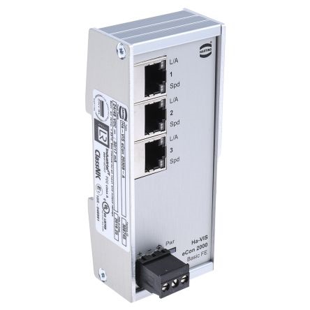 Switch Ethernet Harting 3 porte RJ45 10 Mbit/s 100 Mbit/s montaggio Guida DIN