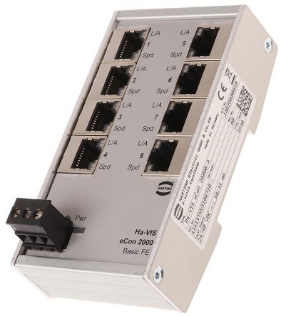 Switch Ethernet Harting 8 porte RJ45 10 Mbit/s 100 Mbit/s montaggio Guida DIN