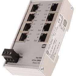 Switch Ethernet Harting 8 porte RJ45 10 Mbit/s 100 Mbit/s montaggio Guida DIN