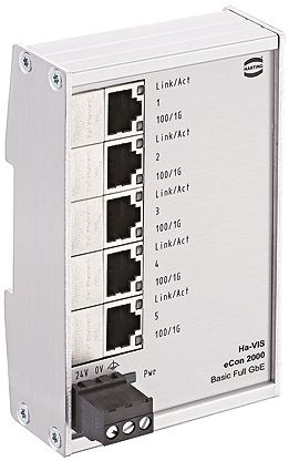 Switch Ethernet Harting 5 porte RJ45 10 Mbit/s 100 Mbit/s 1000 Mbit/s 