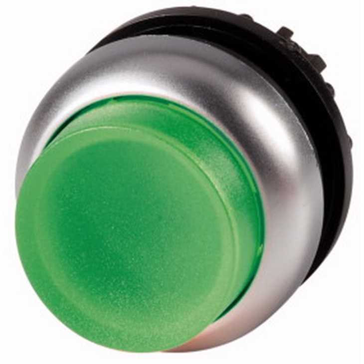 Pulsante luminoso sporgente verde RMQ-Titan IP66-69K con collegamento SmartWire-DT per automazione industriale