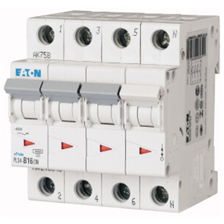 Interruttore magnetotermico 4 poli 6A 4,5kA tipo B PLS4-B6/4