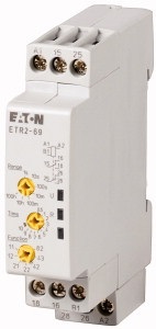 Temporizzatore elettronico multifunzione ETR2 17,5mm 0,05s-100h 1 contatto scambio regolabile uso industriale
