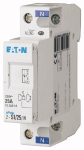 Portafusibile sezionatore 1p+N 20A 8,5x31,5 mm per impianti elettrici