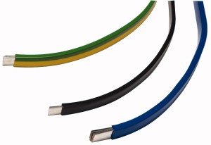 Bandella flessibile rame stagnato 6x9x0,8 mm isolata nera 160A UL 600VAC uso industriale