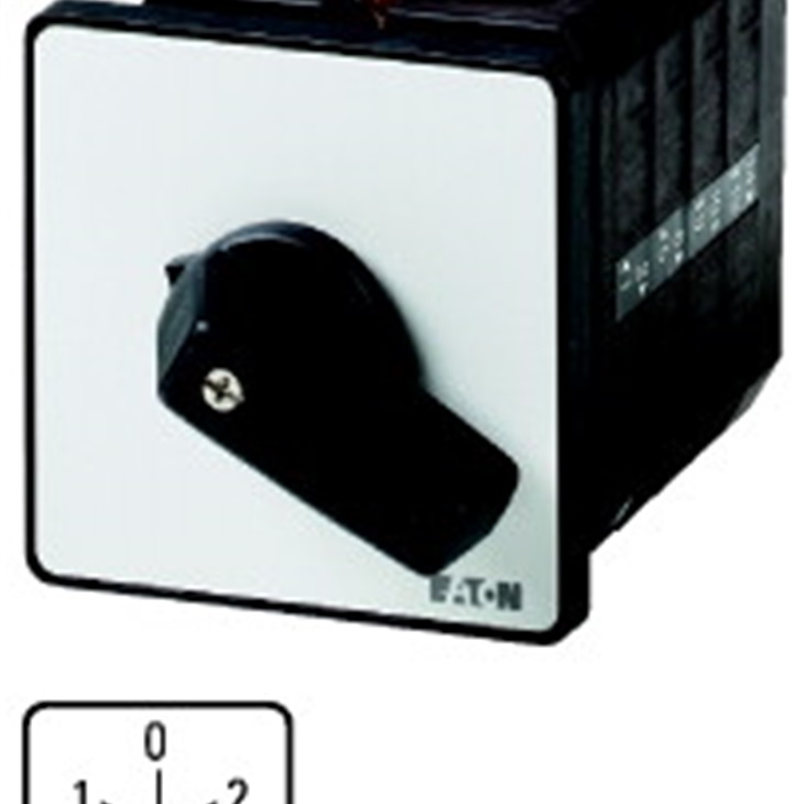 Commutatore a camme 4 poli T5 con leva nera e targhetta 1-0-2 IP65 da incasso 100A 55kW IEC/EN 60947