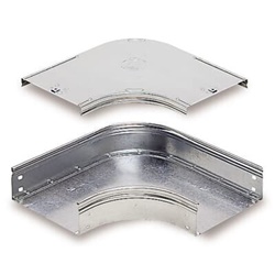 Coperchio curva piana 90° lamiera zincata protezione canalizzazioni base 75mm
