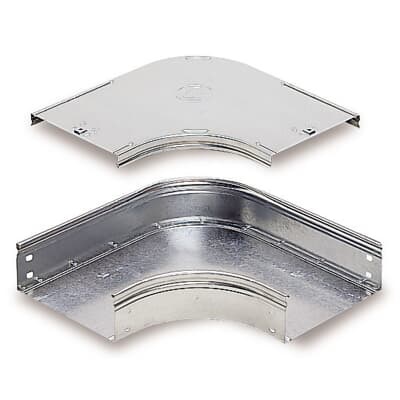 Coperchio curva piana 90° zincato per canaline base 500 mm protezione cavi