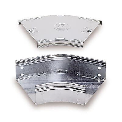 Coperchio curva piana 45° lamiera zincata base 75mm per canalizzazioni elettriche