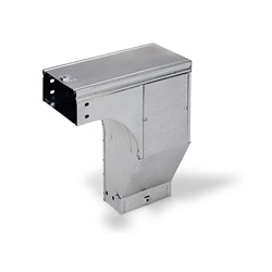 Discesa 90° sinistra lamiera zincata H50x300mm per impianti elettrici