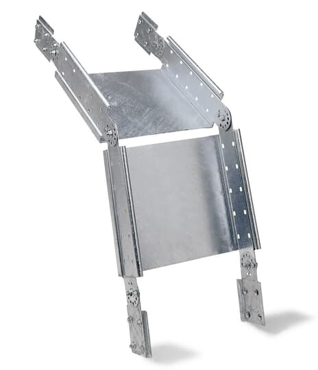 Deviazione a snodo verticale H100 zincata 600mm per canaline elettriche industriali e civili