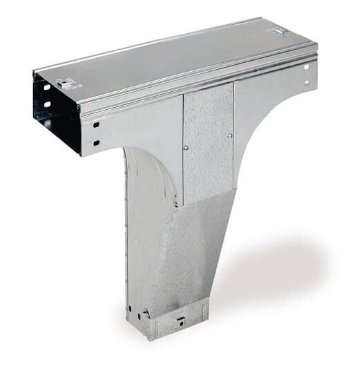 Raccordo a T verticale metallo zincato blu 150/75 mm per canaline portacavi