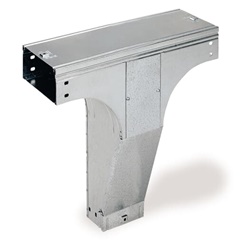 Raccordo a T verticale metallo zincato blu 150/75 mm per canaline portacavi