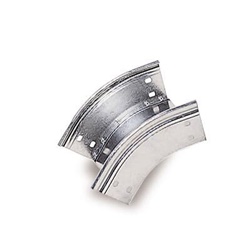Deviazione canalina elettrica 45° altezza 75 mm larghezza 500 mm zincata per impianti industriali e civili