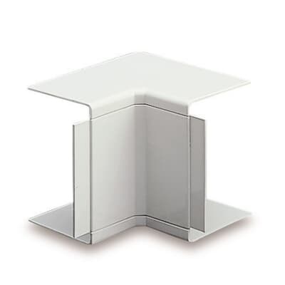 Deviazione interna angolo 150x60 mm plastica bianca IP40 per impianti elettrici professionali