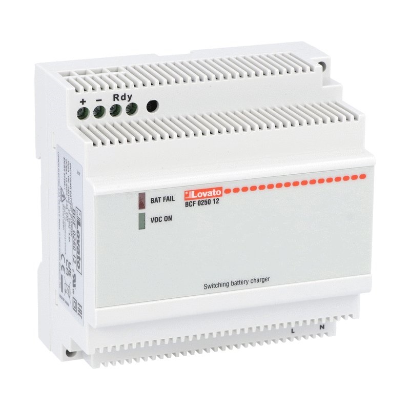 Caricabatterie switching modulare 2,5A 12V per batterie al piombo uso industriale
