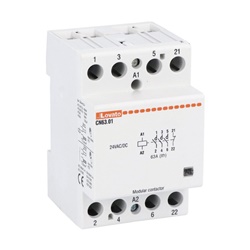 Contattore modulare tripolare 63A AC1 3P+NC 24V per uso industriale