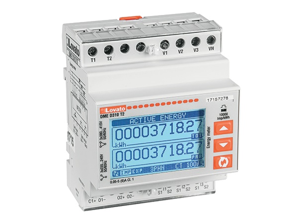 Contatore energia digitale trifase 5A 2 uscite statiche programmabili espandibile multimisura