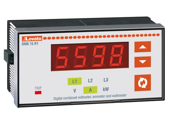 Multimetro digitale trifase voltmetro amperometro wattmetro 96x48mm con relè programmazione controllo protezione