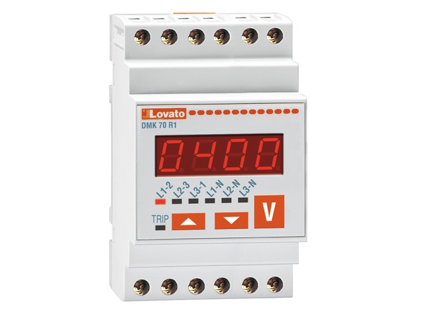 Voltmetro digitale trifase 220-240VAC con relè programmabile controllo protezione