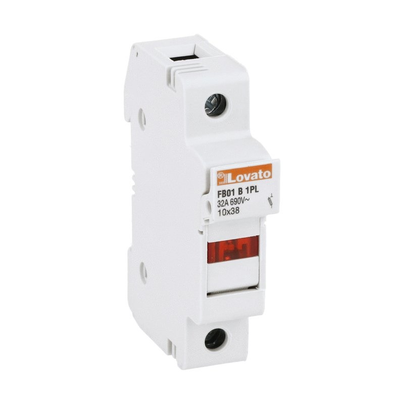 Portafusibili 1P 10x38mm 32A 690VAC con indicatore luminoso modulo singolo