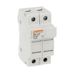 Portafusibili sezionabili 2 poli 10x38mm 32A 690VAC base senza indicatore luminoso 2 moduli
