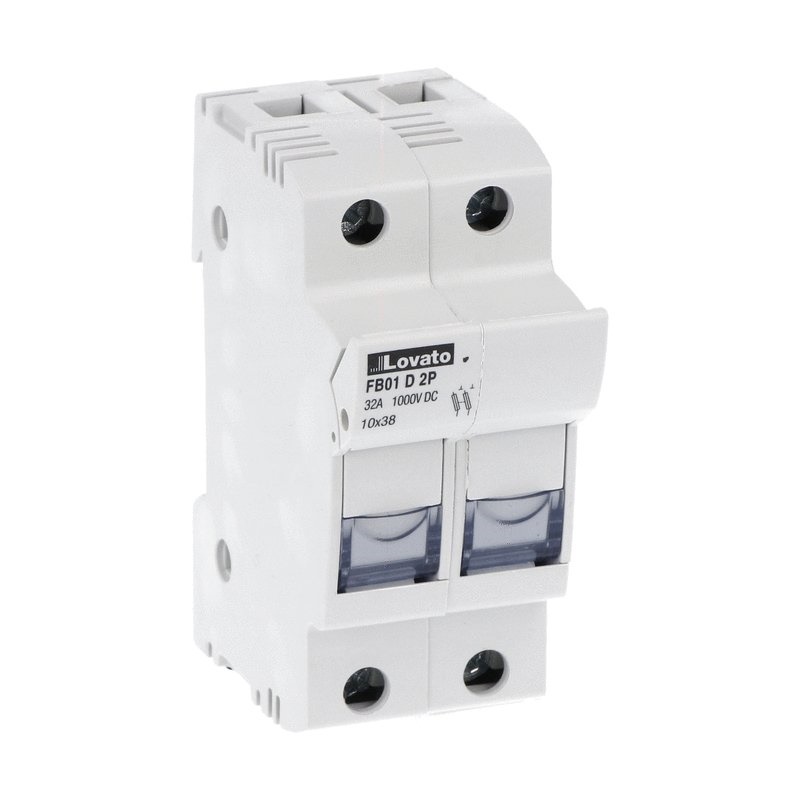 Portafusibili 2 poli 10x38 32A 1000V DC per impianti fotovoltaici UL omologato