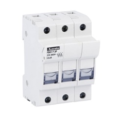 Portafusibili sezionabili 3 poli 10x38mm 32A 690VAC base omologata Curus 3 moduli