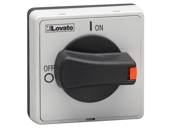 Manopola nera 48x48 mm fissaggio a vite per blocco porta IP65 lucchettabile uso industriale