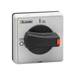 Manopola nera 48x48 mm fissaggio a vite per blocco porta IP65 lucchettabile uso industriale