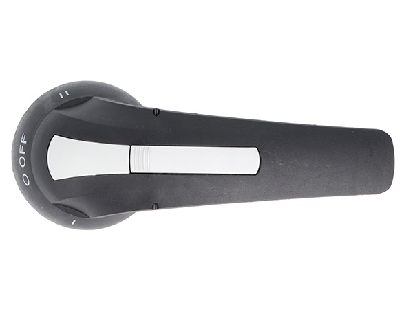 Maniglia bloccoporta nera lucchettabile comando rotativo leva 396mm IP65 per portelle