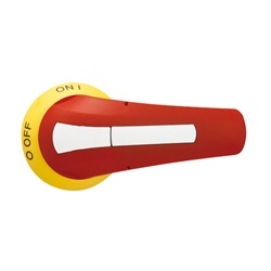 Maniglia bloccoporta giallo/rossa lucchettabile comando rotativo leva 143mm IP65 porta industriale
