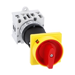 Interruttore commutatore a camme 4 poli 16A manuale con blocco portella e lucchetti rosso/giallo serie GX O88