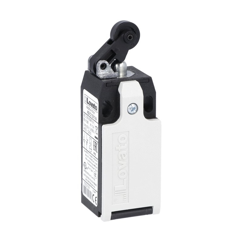 Finecorsa leva plastica con rotella centrale 1NO+1NC custodia plastica per automazione