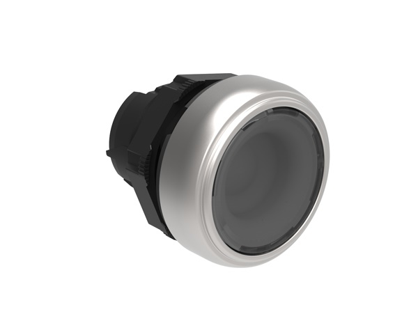Pulsante luminoso rasato trasparente Ø22mm plastica cromata serie Platinum per comando impianto elettrico