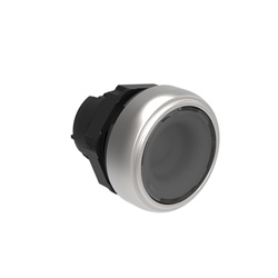 Pulsante luminoso rasato trasparente Ø22mm plastica cromata serie Platinum per comando impianto elettrico