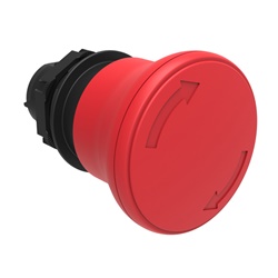 Pulsante fungo 40mm rosso sgancio a rotazione per arresto semplice serie Platinum