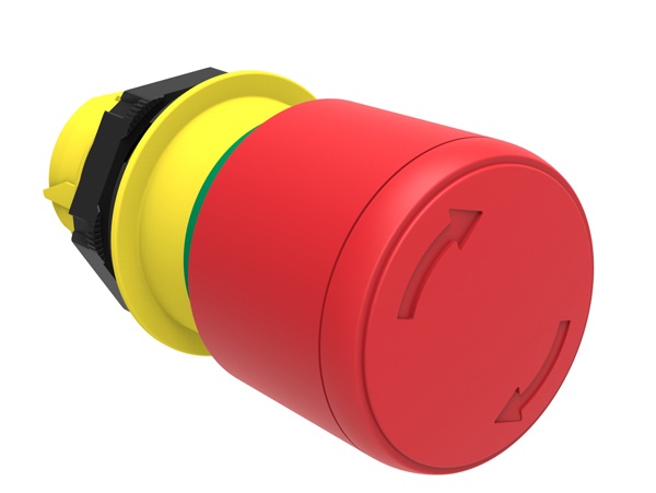 Pulsante fungo 30mm rosso sgancio a rotazione arresto emergenza ISO13850 per controllo sicurezza