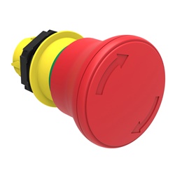 Pulsante fungo 40mm rosso sgancio a rotazione arresto emergenza ISO 13850 per quadro elettrico