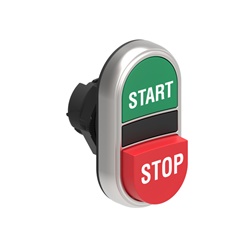 Pulsanti doppi impulso Ø22mm plastica cromata verde rosso START STOP serie Platinum
