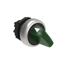 Selettore luminoso verde Ø22mm 2 posizioni 0-1 plastica cromata serie Platinum controllo macchine